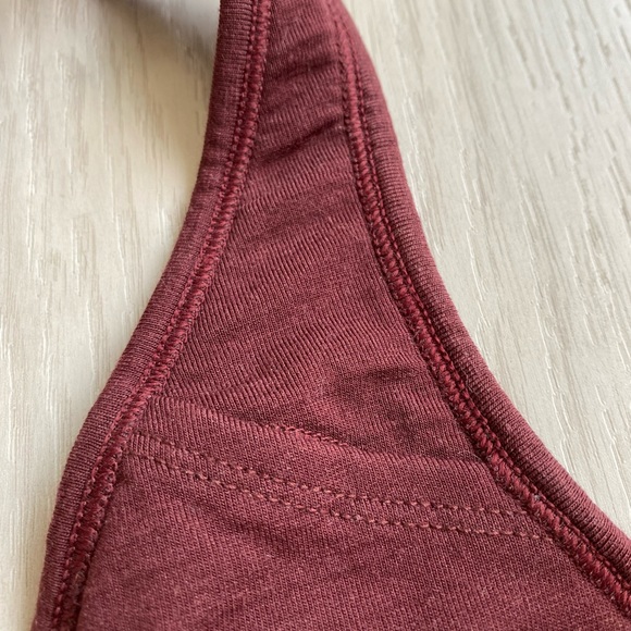 ICEBREAKER Burgundy Sprite Racerback Sports Bra Merino Wool - Picture 6 of 8